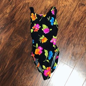 Floral bodysuit/ swimsuit size s/m